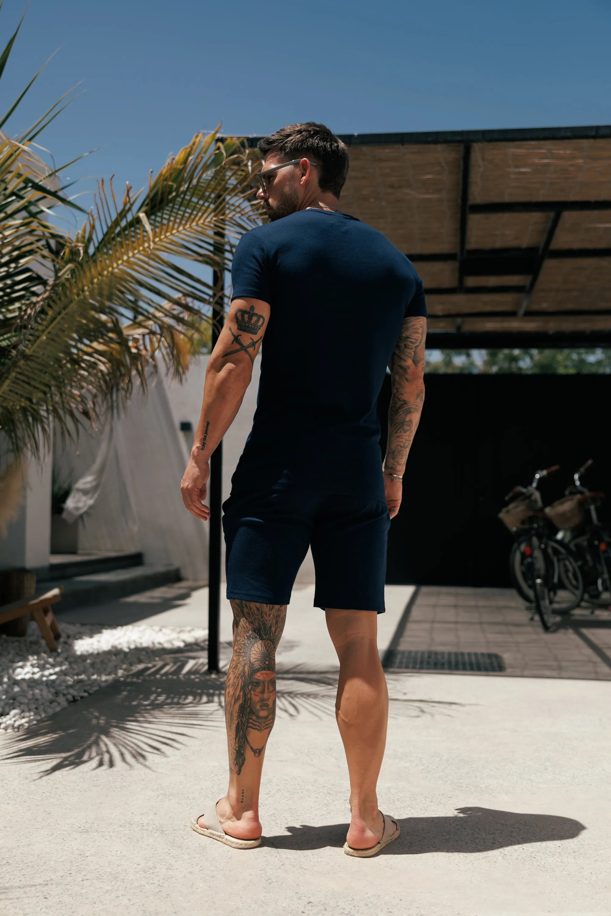 Jersey Cord Navy Shorts - FSR079 sold by Father Sons product image thumbnail 4