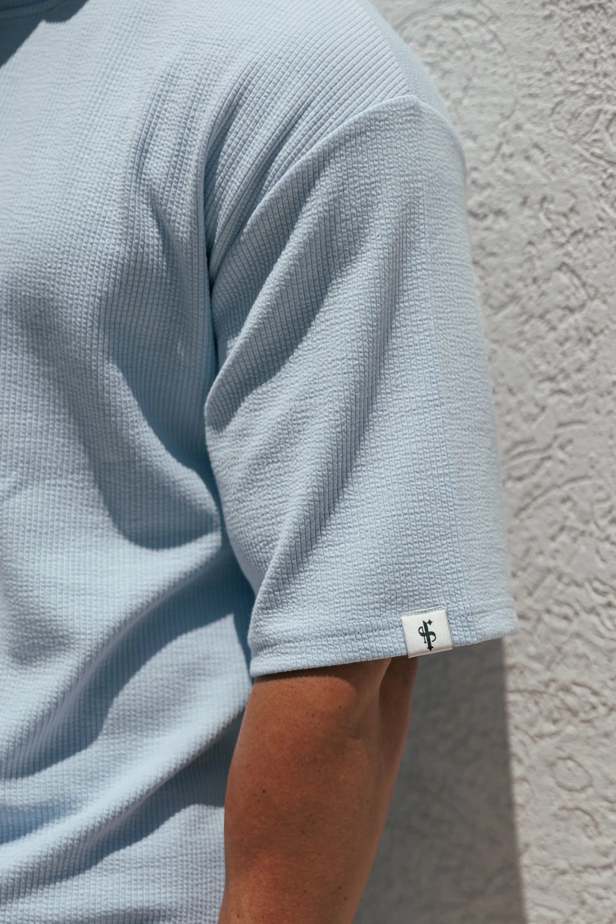 Jersey Cord Light Blue Oversized T-Shirt - FSR106 sold by Father Sons product image thumbnail 4