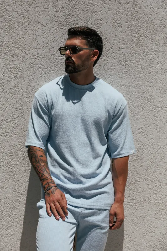 Jersey Cord Light Blue Oversized T-Shirt - FSR106 (PRE ORDER 29TH MAY) made by Father Sons