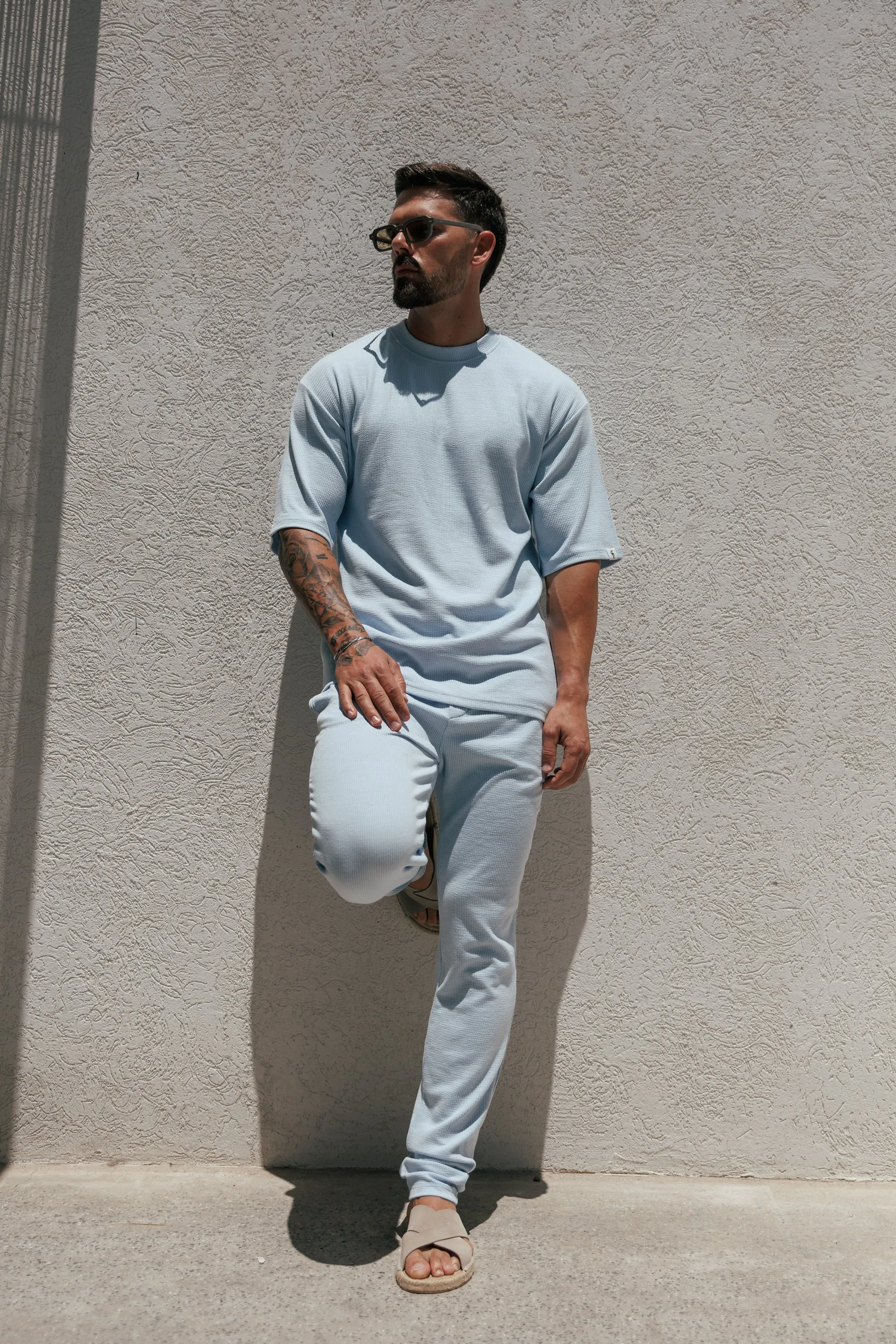 Jersey Cord Light Blue Oversized T-Shirt - FSR106 sold by Father Sons product image thumbnail 2