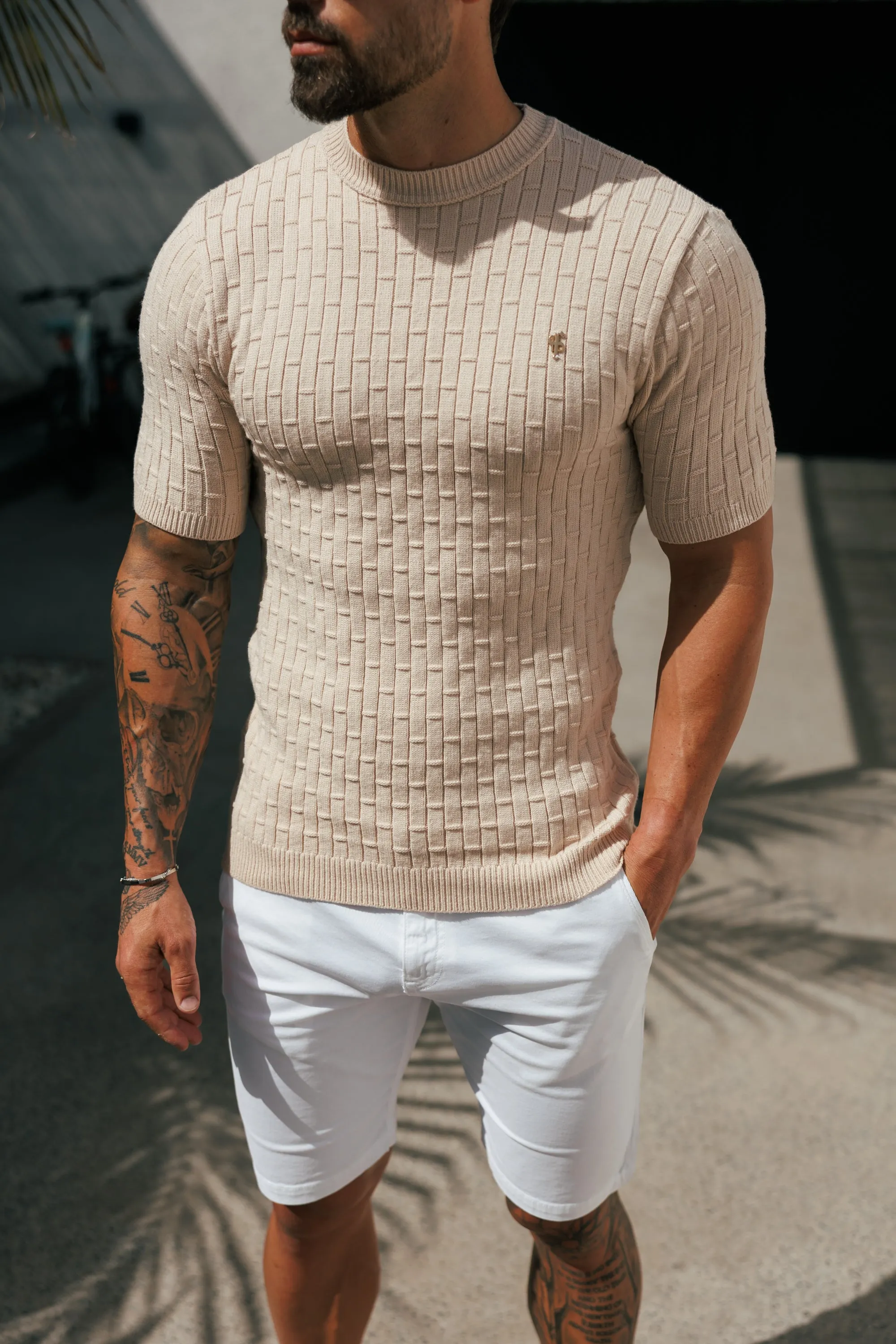 Grid Knitted SS T-shirt sold by Father Sons product image thumbnail 3