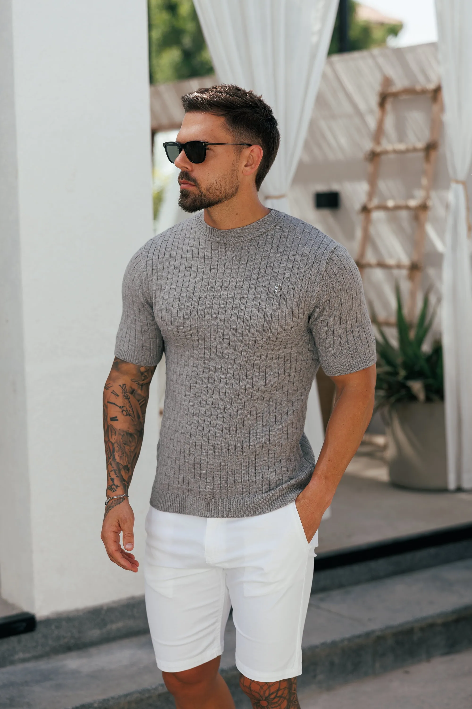 Grid Knitted SS T-shirt sold by Father Sons product image thumbnail 4