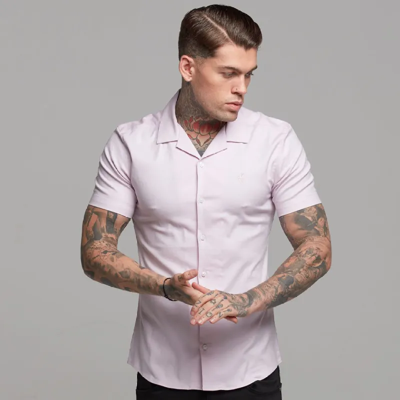 Father Sons Super Slim Stretch Revere Classic Pink Oxford Short Sleeve - FS420 sold by Father Sons