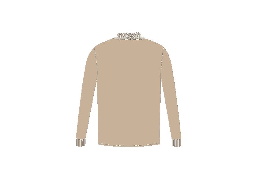 Classic Beige Tonal Polo Long Sleeve Shirt - FSH862 sold by Father Sons product image thumbnail 2