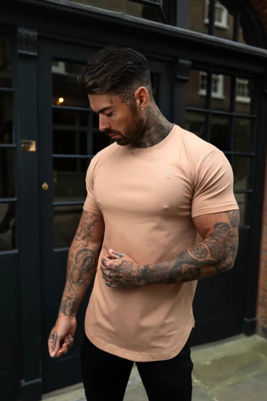 Father Sons Classic Coffee Tonal Curved Hem Crew T Shirt - FSH992 sold by Father Sons