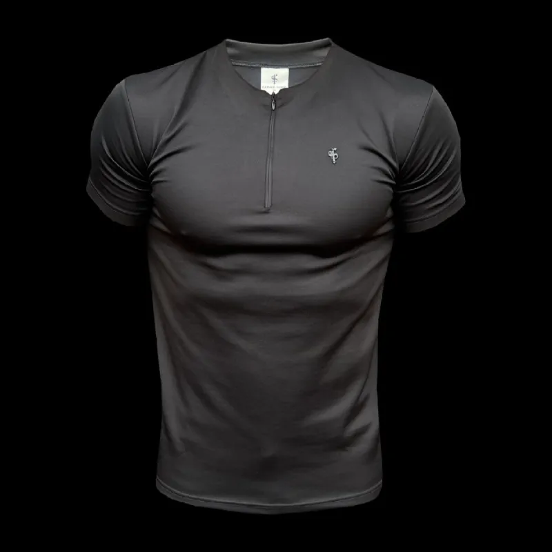 Father Sons Scuba Black Crew T Shirt With Zip Detail Short Sleeve - FSH1031 sold by Father Sons