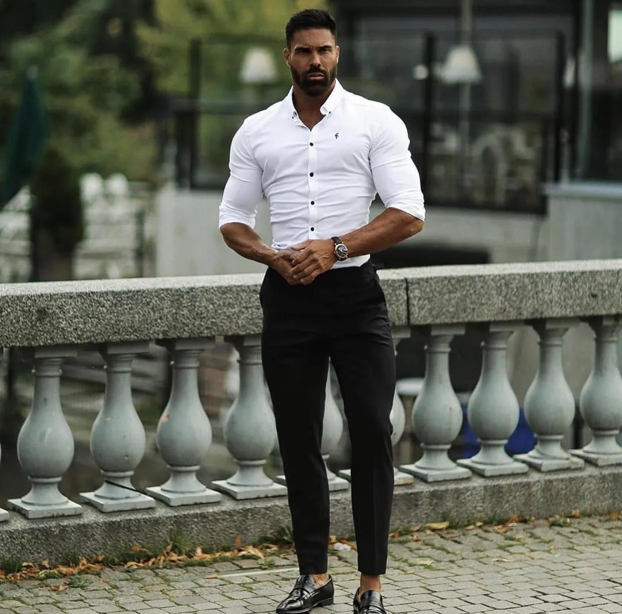 Father Sons Super Slim Stretch Classic Oxford White - FS300 sold by Father Sons product image thumbnail 2