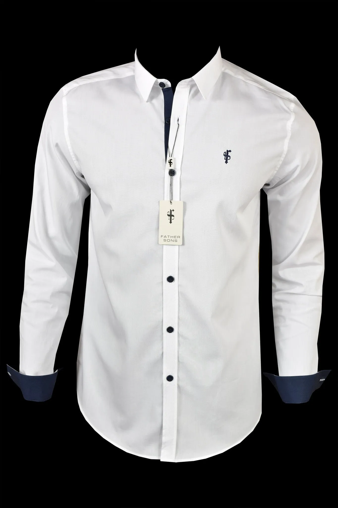 Father Sons Classic White & Navy Contrast - FS153 (LAST CHANCE) sold by Father Sons