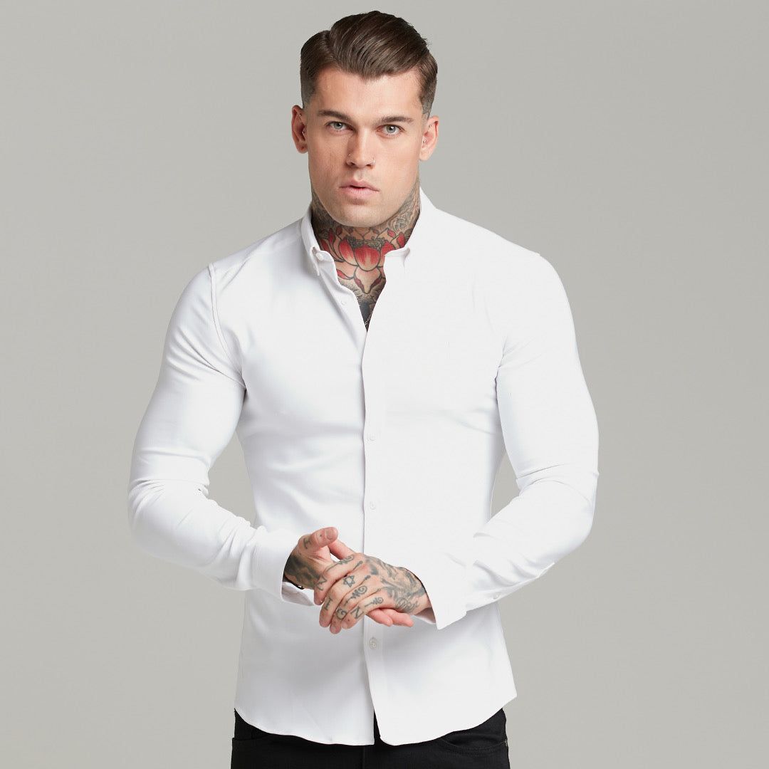 Father Sons Super Slim Scuba White Long Sleeve Stretch - FS613 (PRE ORDER 17TH DECEMBER) sold by Father Sons product image thumbnail 4