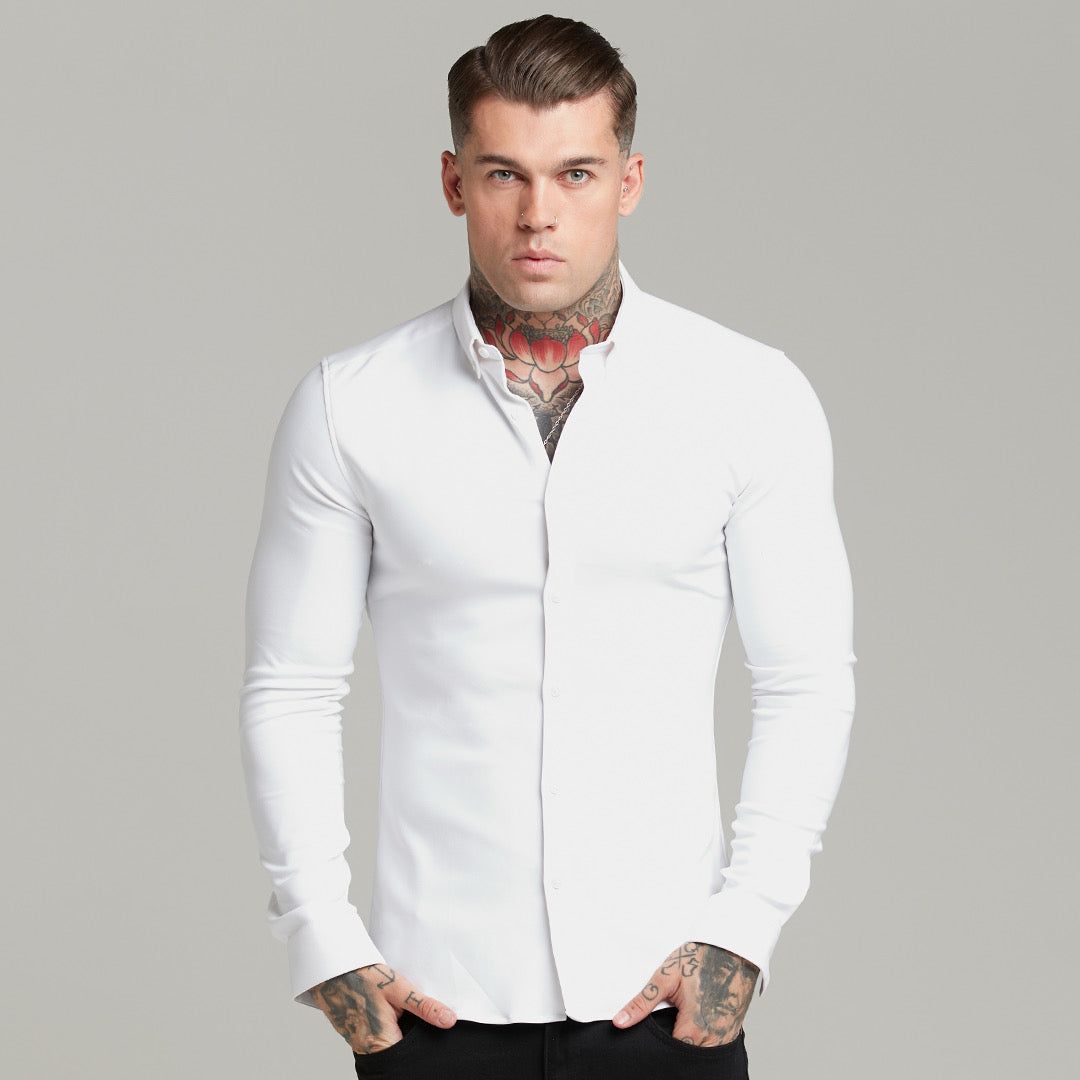 Father Sons Super Slim Scuba White Long Sleeve Stretch - FS613 (PRE ORDER 17TH DECEMBER) sold by Father Sons product image thumbnail 3