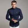 Father Sons Super Slim Stretch Classic Navy Panel Shirt (Pink embroidery) - FS321 sold by Father Sons