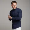 Father Sons Super Slim Stretch Classic Navy Panel Shirt (Pink embroidery) - FS321 sold by Father Sons