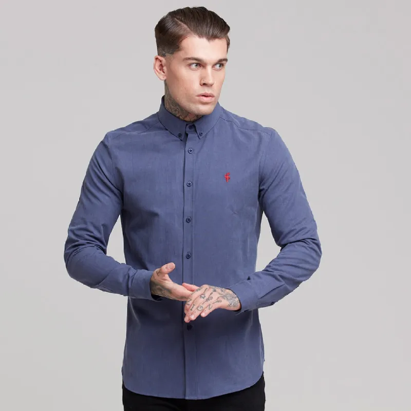 Father Sons Classic Blue Lyocell Long Sleeve (Red Emblem) - FS469 (LAST CHANCE) sold by Father Sons