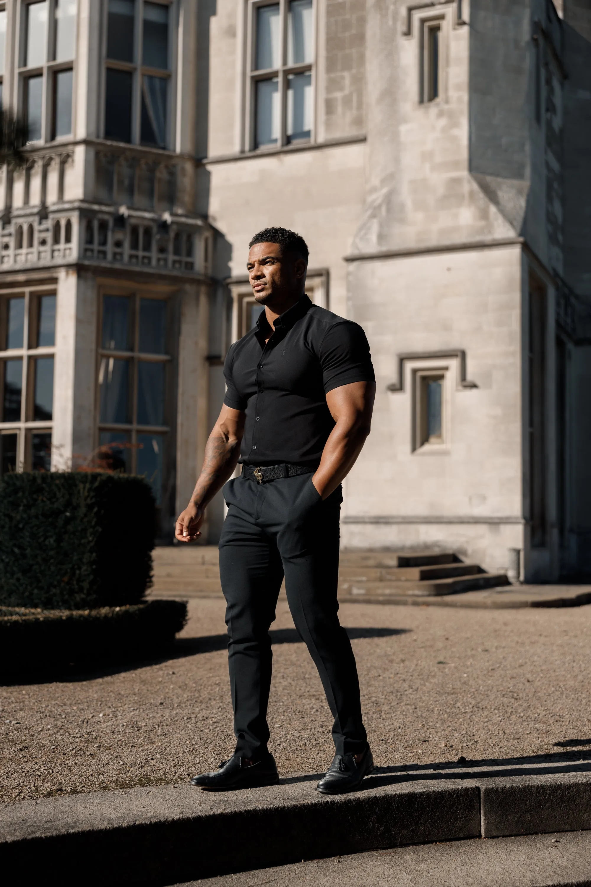 Father Sons Super Slim Scuba Black Short Sleeve Stretch - FS830 sold by Father Sons product image thumbnail 3