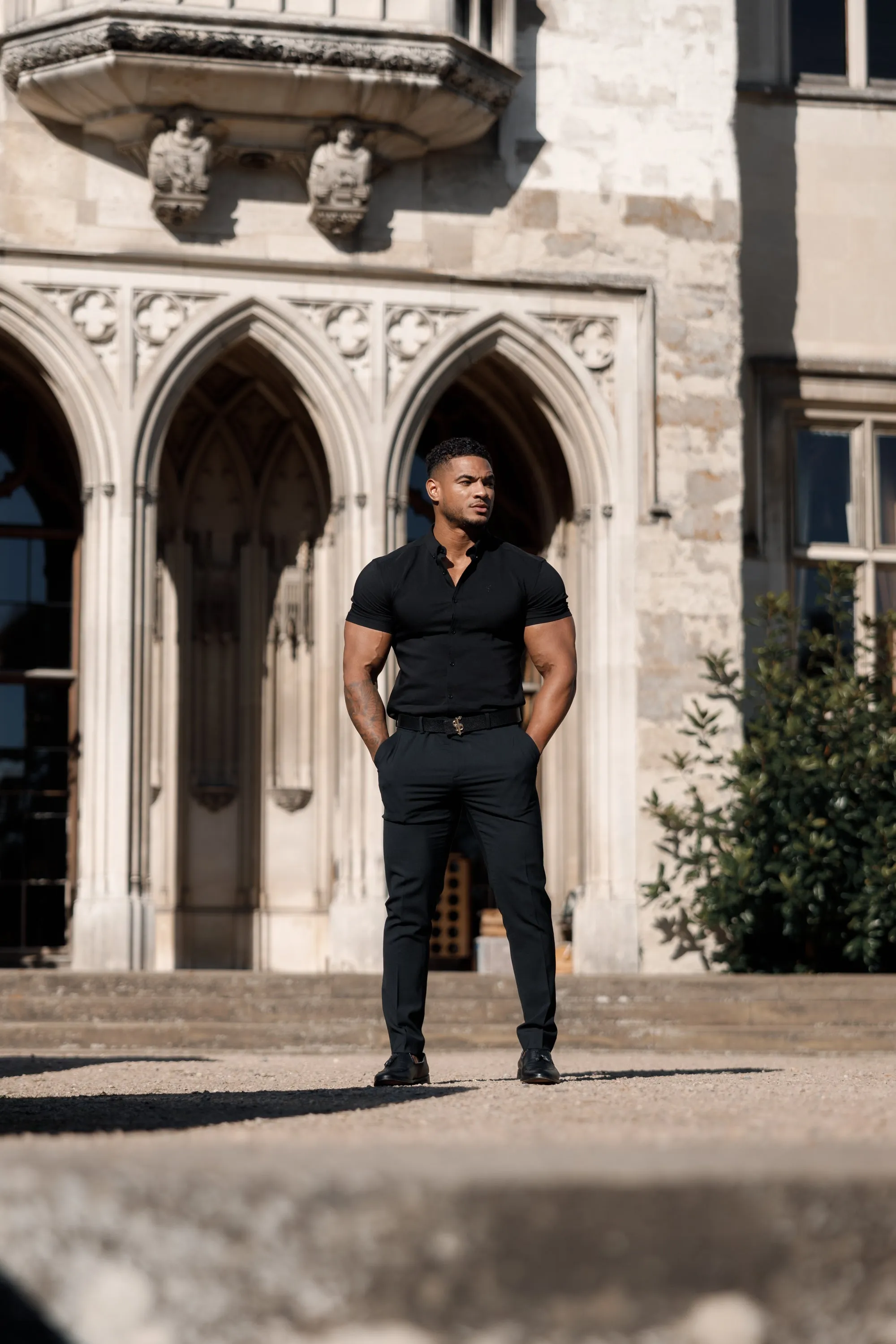 Father Sons Super Slim Scuba Black Short Sleeve Stretch - FS830 sold by Father Sons product image thumbnail 4