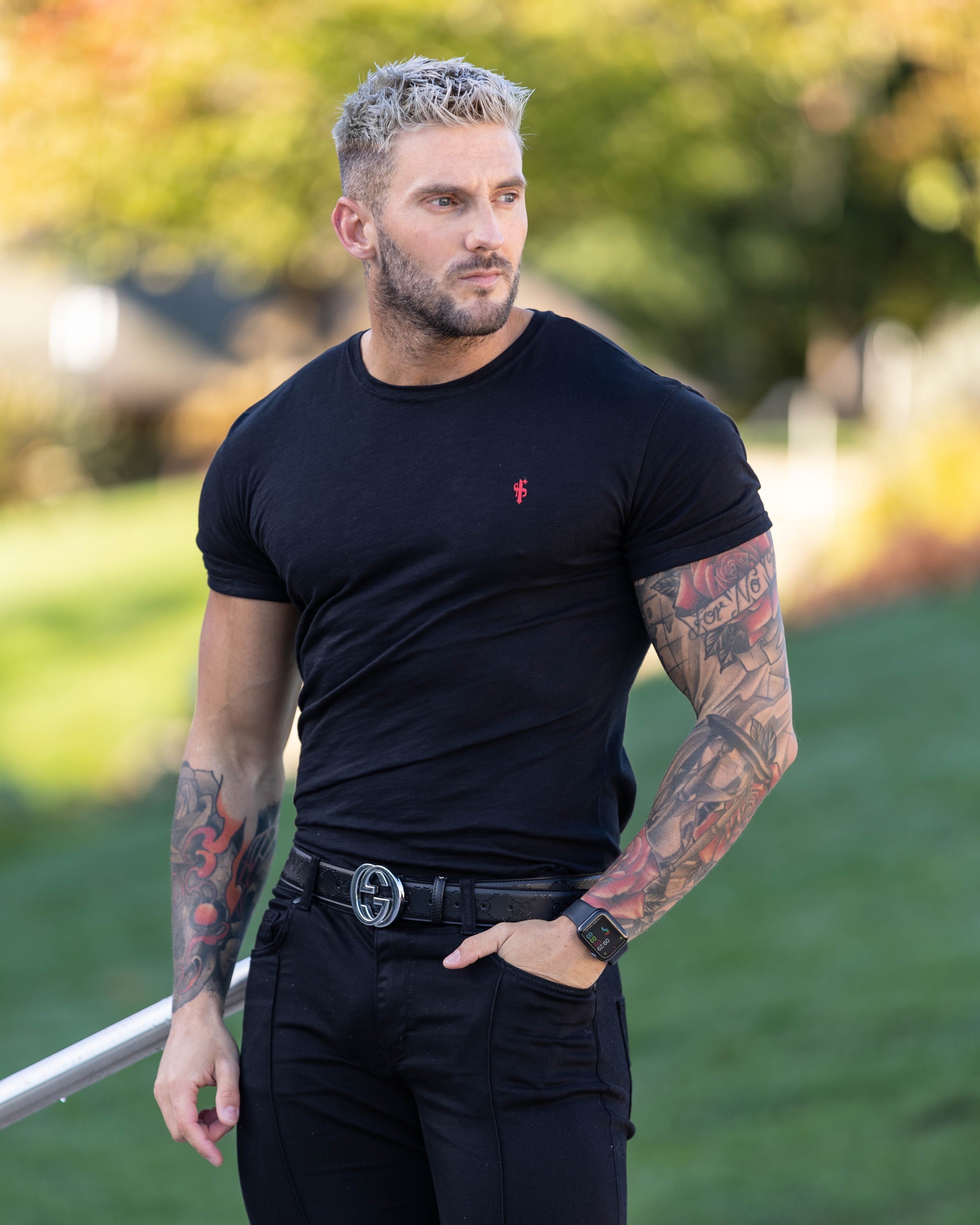 Father Sons Black / Red Slub Crew - FSH786 sold by Father Sons