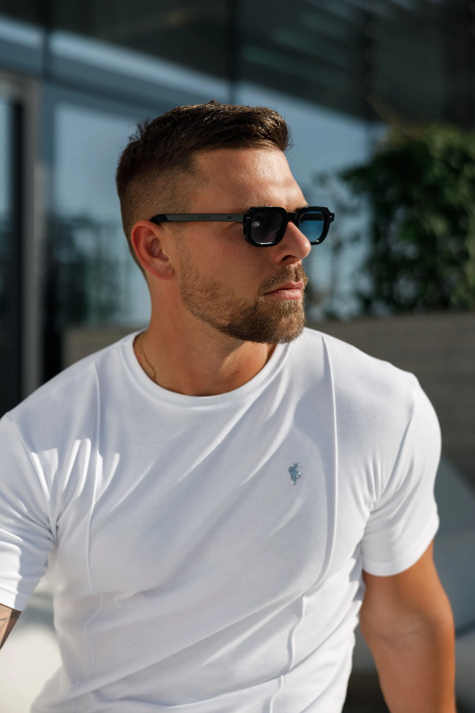 Father Sons White / Silver Crew T Shirt With Pintuck Detail - FSH1046 sold by Father Sons product image thumbnail 4