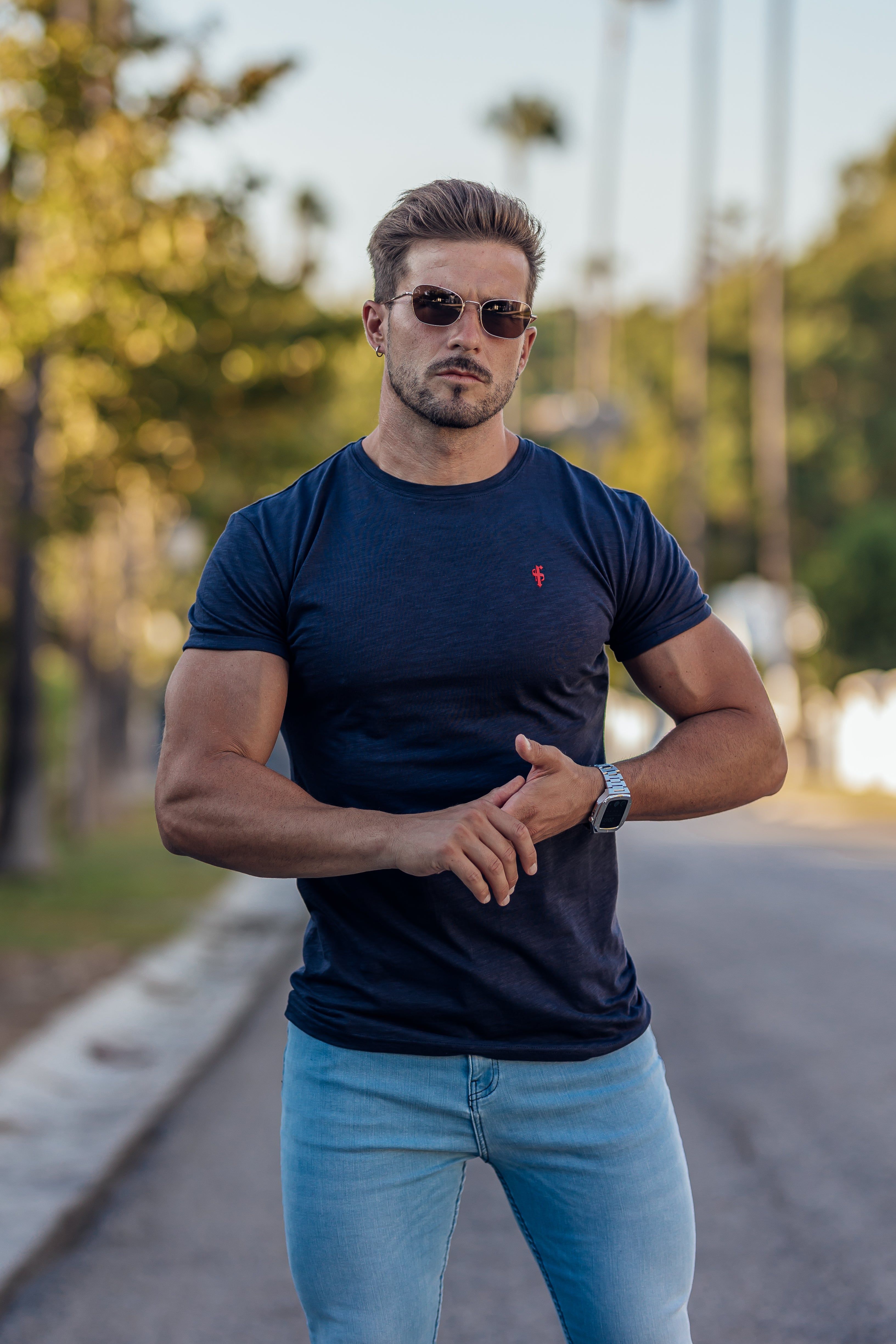 Father Sons Dark Navy / Red Slub Crew - FSH834 sold by Father Sons