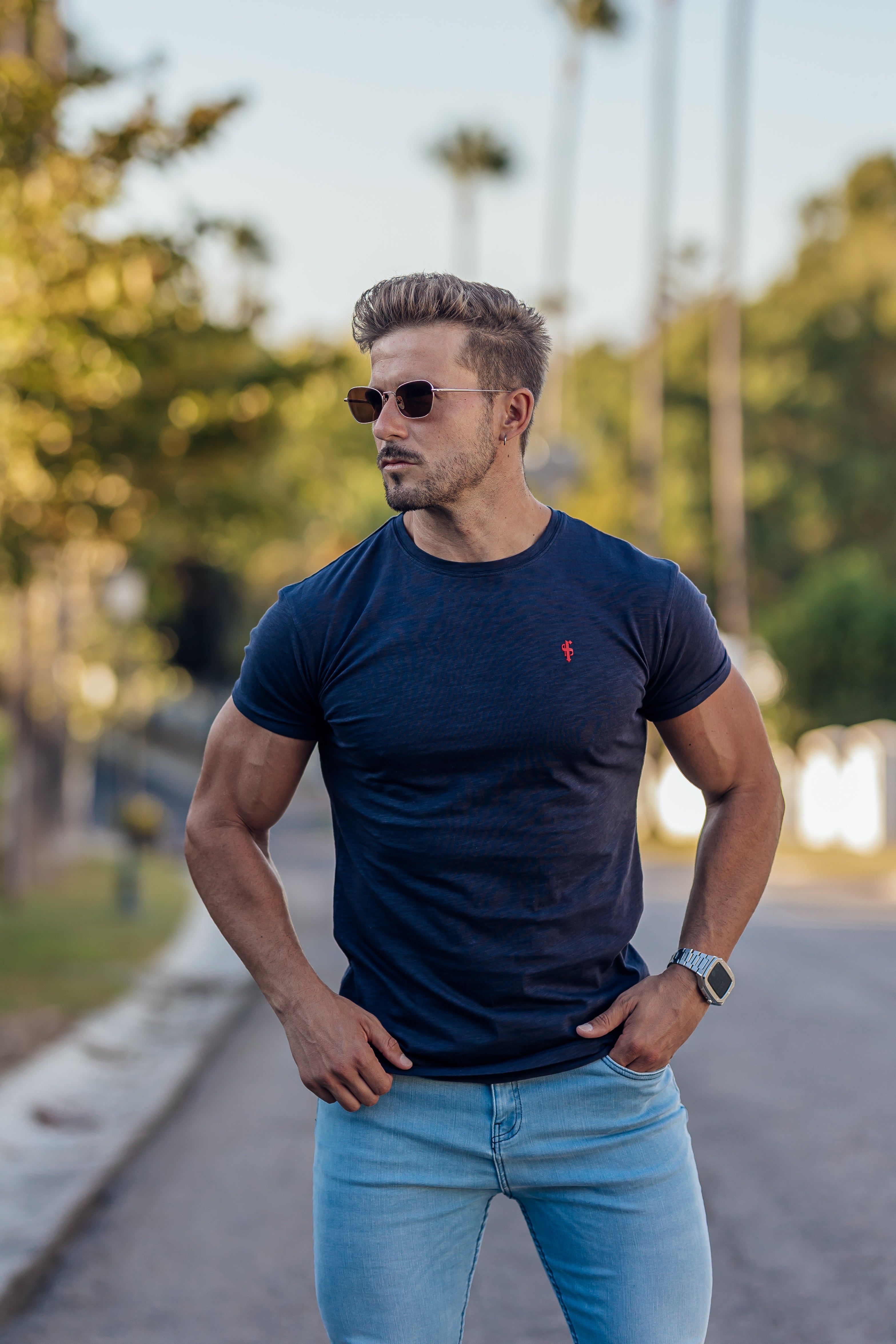 Father Sons Dark Navy / Red Slub Crew - FSH834 sold by Father Sons product image thumbnail 5