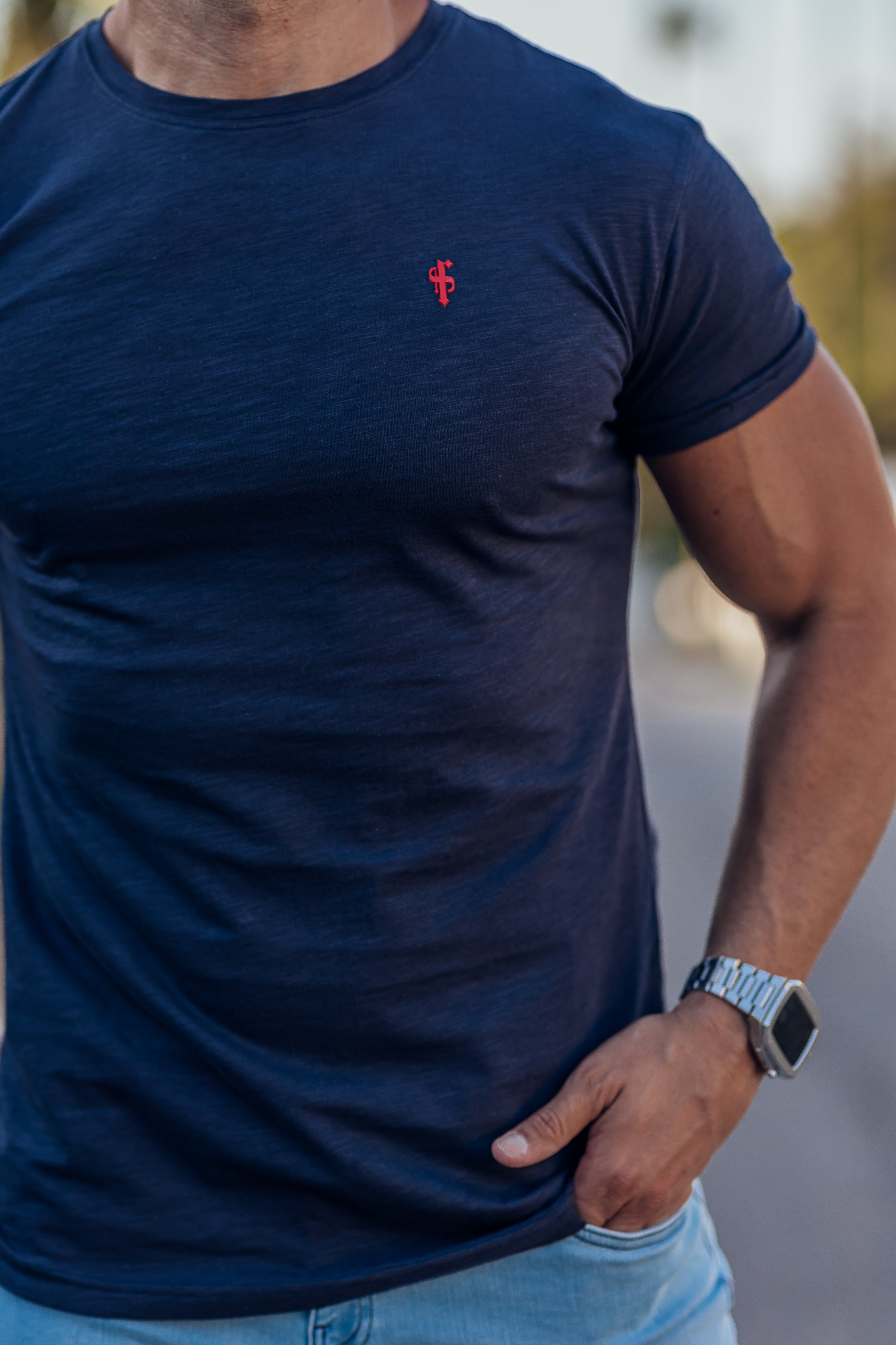 Father Sons Dark Navy / Red Slub Crew - FSH834 sold by Father Sons product image thumbnail 2