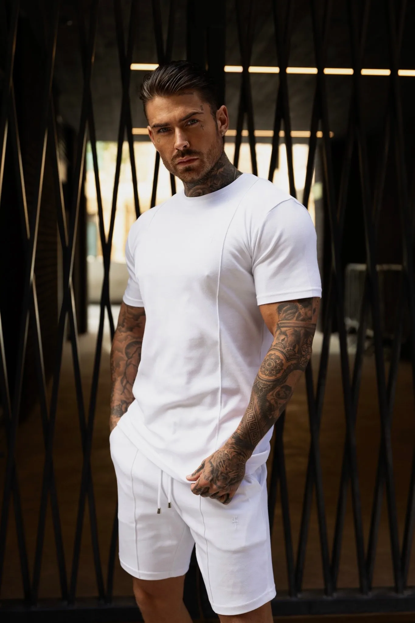 Father Sons White Crew T Shirt With Pintuck Detail - FSH1047 sold by Father Sons product image thumbnail 5