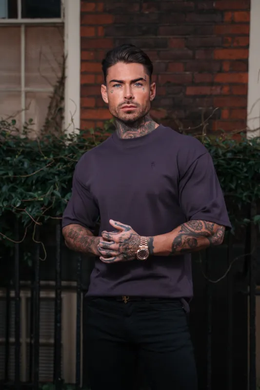 Father Sons Classic Plum Oversized Crew T Shirt - FSH871 sold by Father Sons