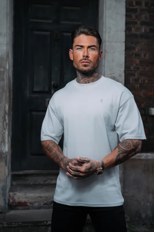 Father Sons Classic Light Grey Oversized Crew T Shirt - FSH864 sold by Father Sons