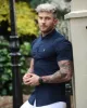 Father Sons Super Slim Stretch Classic Navy Short Sleeve With Button Down Collar - FS816 sold by Father Sons