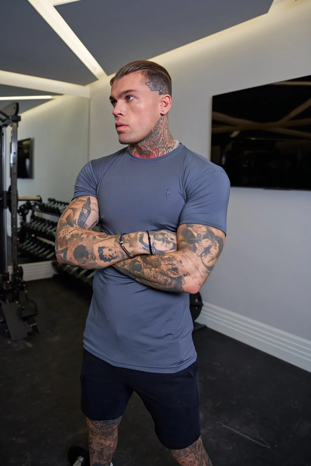 Slate Grey Gym Crew - FSH680 sold by Father Sons product image thumbnail 4