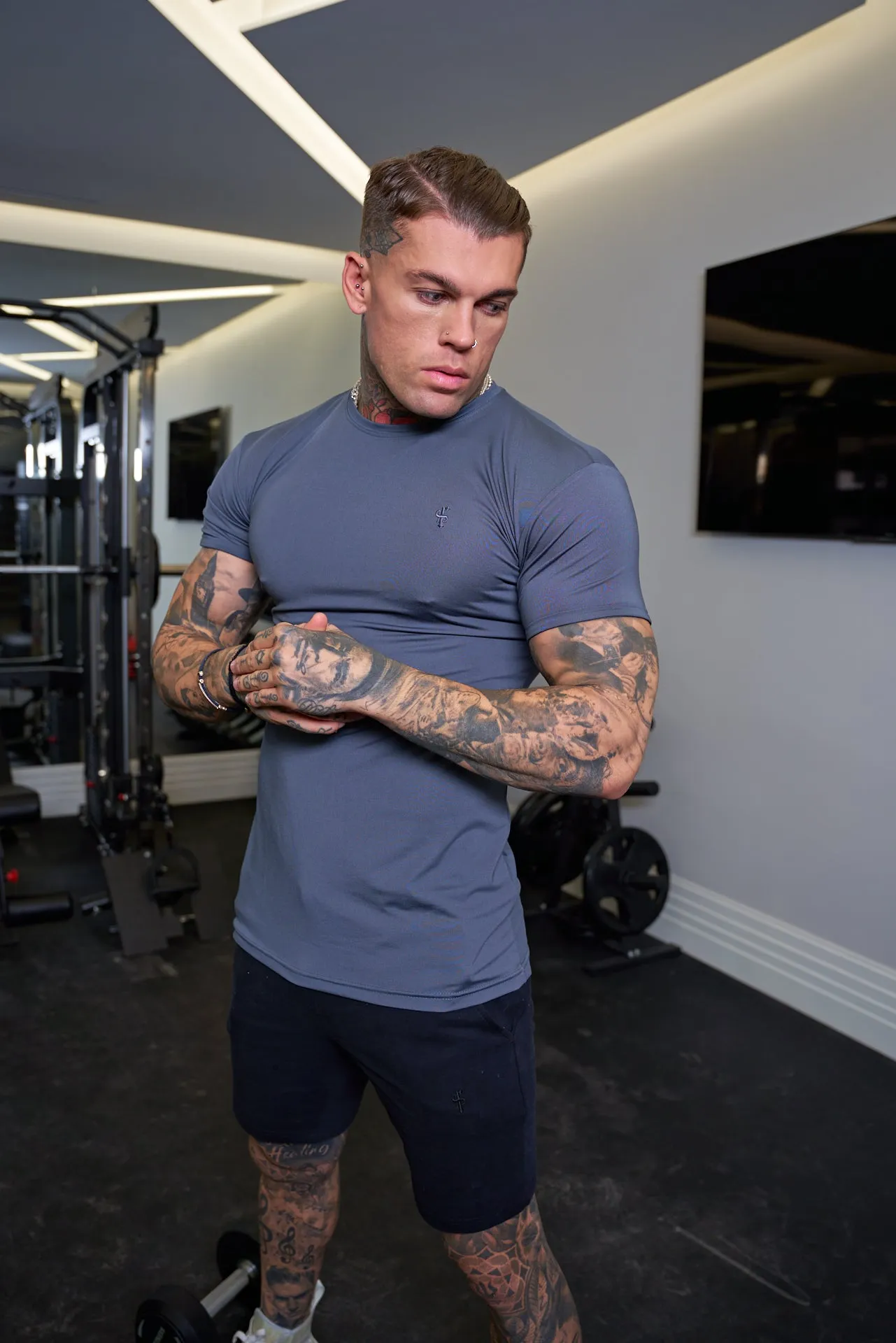 Slate Grey Gym Crew - FSH680 sold by Father Sons product image thumbnail 3