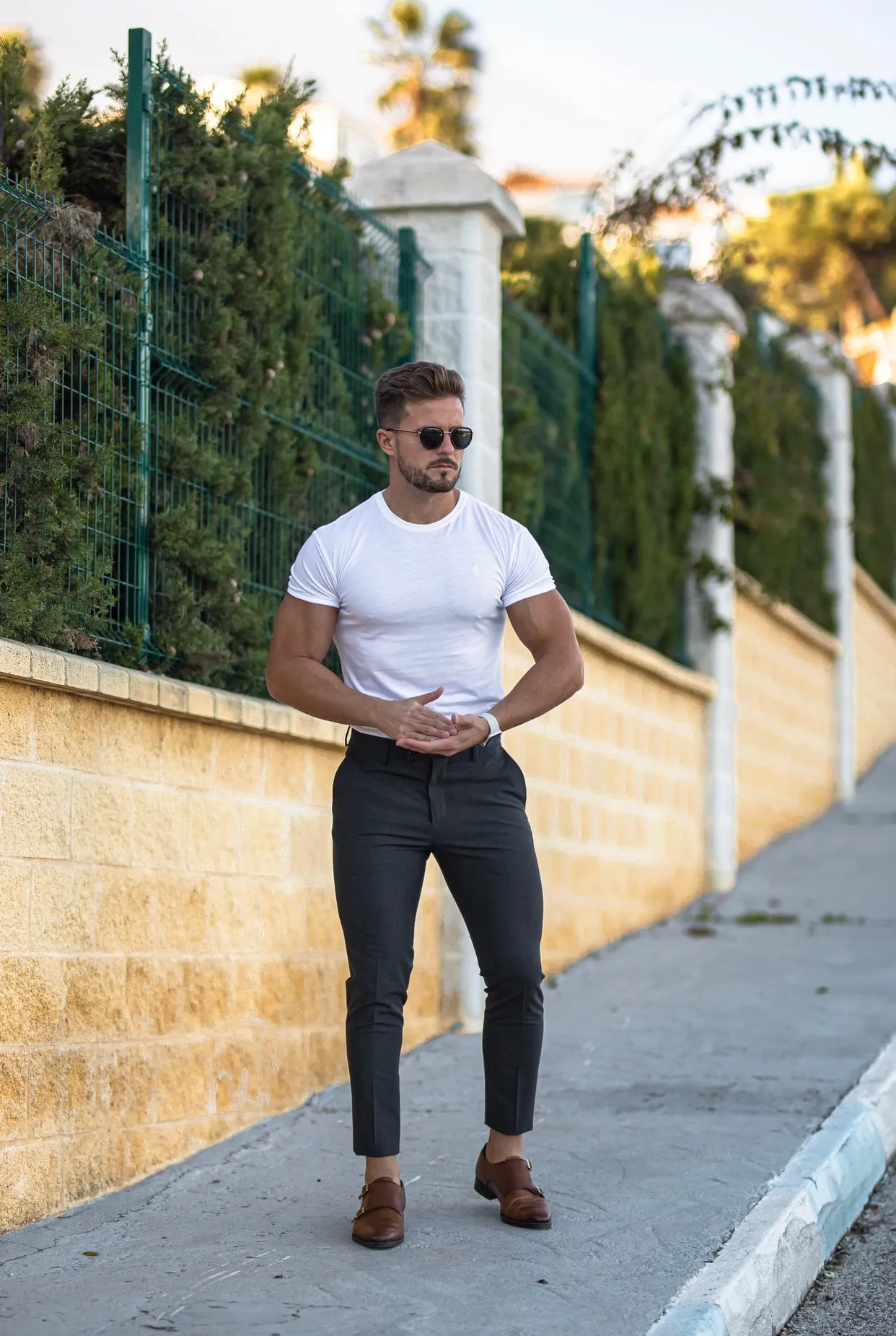 Father Sons White Bamboo Crew T Shirt - FSH576 sold by Father Sons product image thumbnail 4