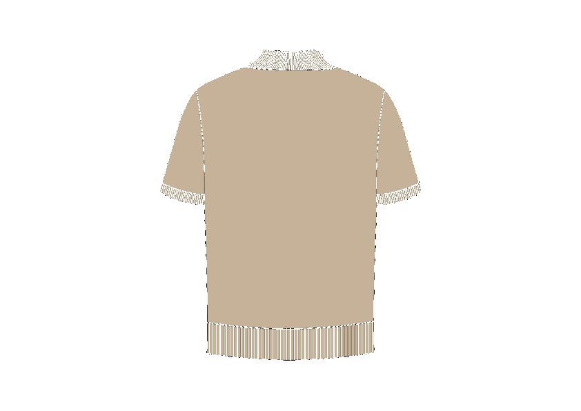 Classic Plain Beige Knitted Polo Short Sleeve - FSN111 sold by Father Sons product image thumbnail 2
