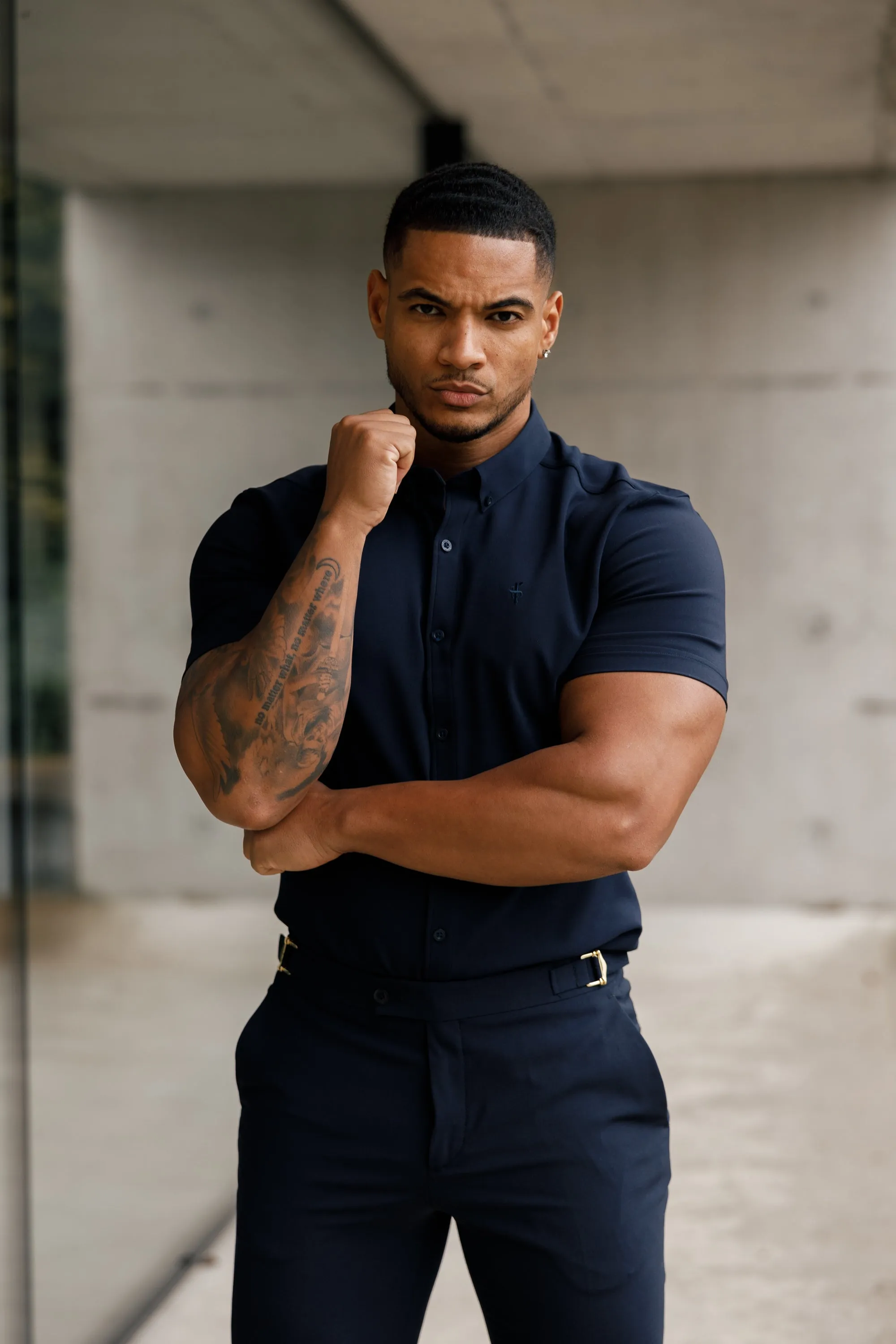 Father Sons Super Slim Scuba Navy Short Sleeve Stretch - FS832 sold by Father Sons product image thumbnail 3