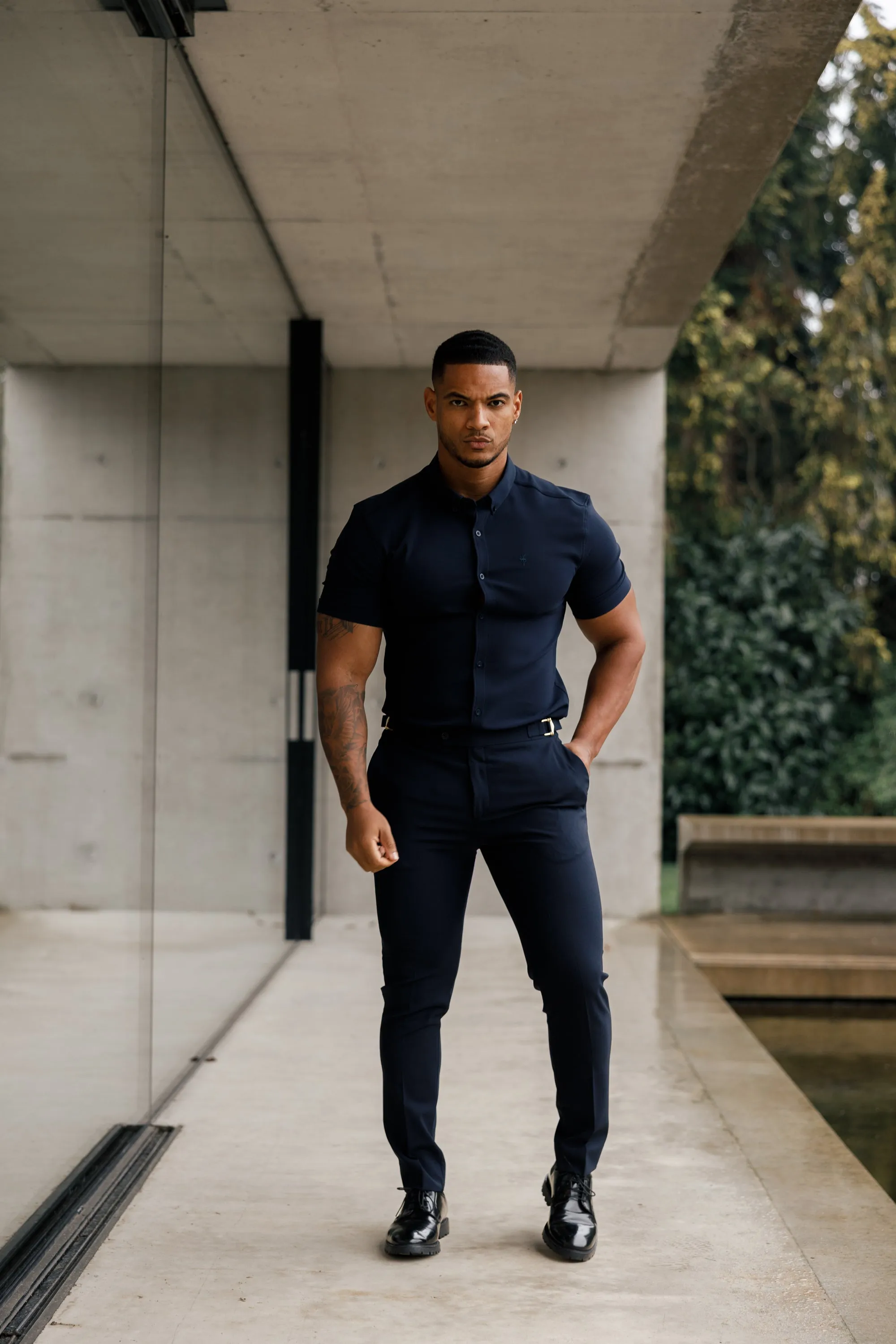 Father Sons Super Slim Scuba Navy Short Sleeve Stretch - FS832 sold by Father Sons product image thumbnail 4