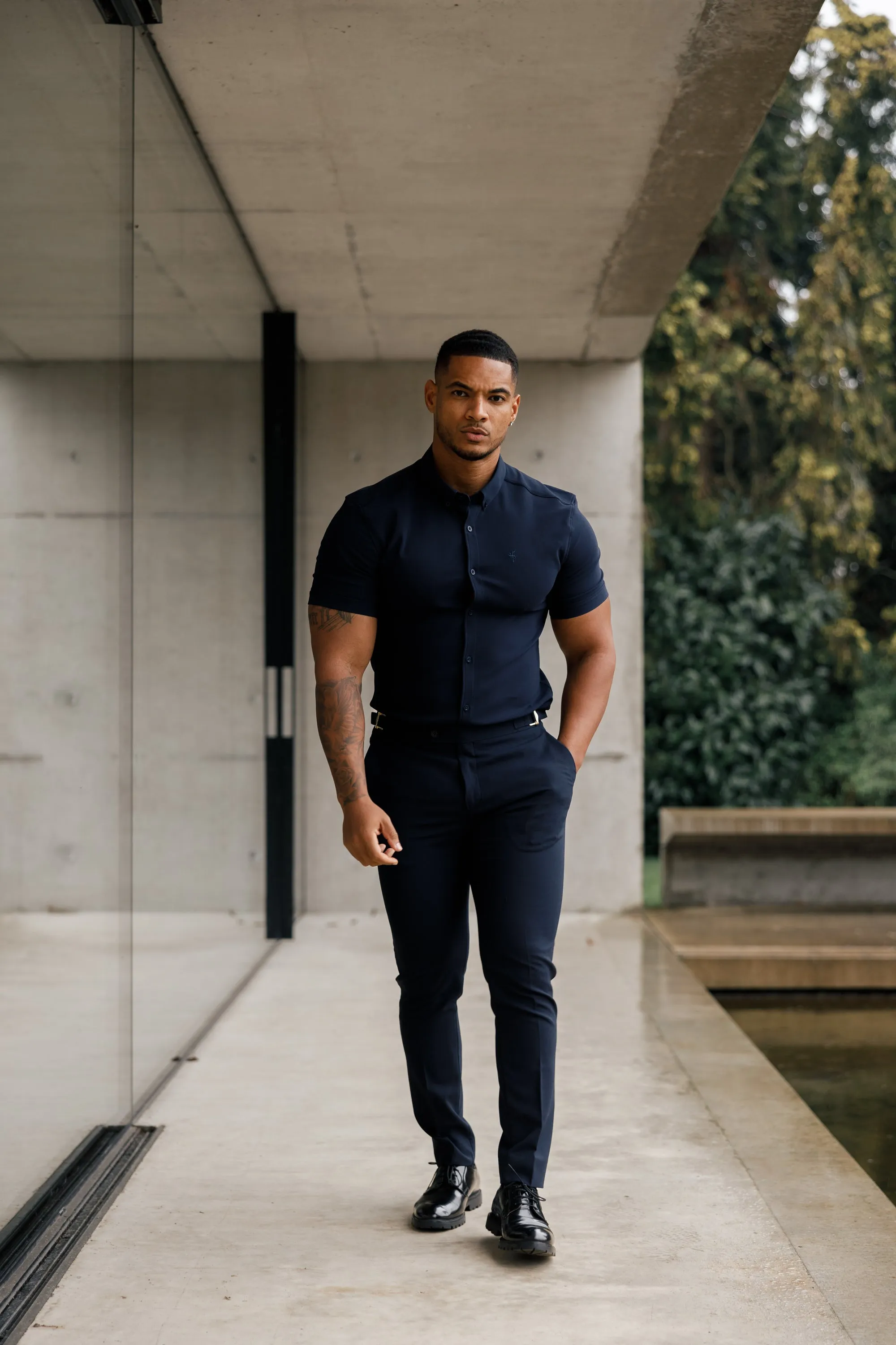 Father Sons Super Slim Scuba Navy Short Sleeve Stretch - FS832 sold by Father Sons product image thumbnail 2