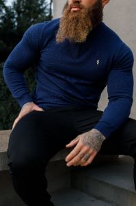 Father Sons Navy Funnel Neck 1/2 Zip Knitted Jumper - FSN122 sold by Father Sons