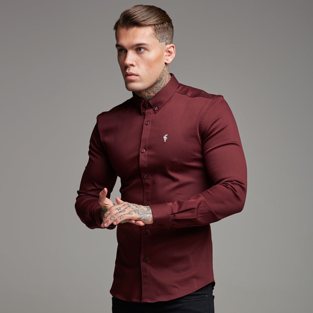 Father Sons Super Slim Stretch Burgundy Denim Long Sleeve - FS212 sold by Father Sons product image thumbnail 5
