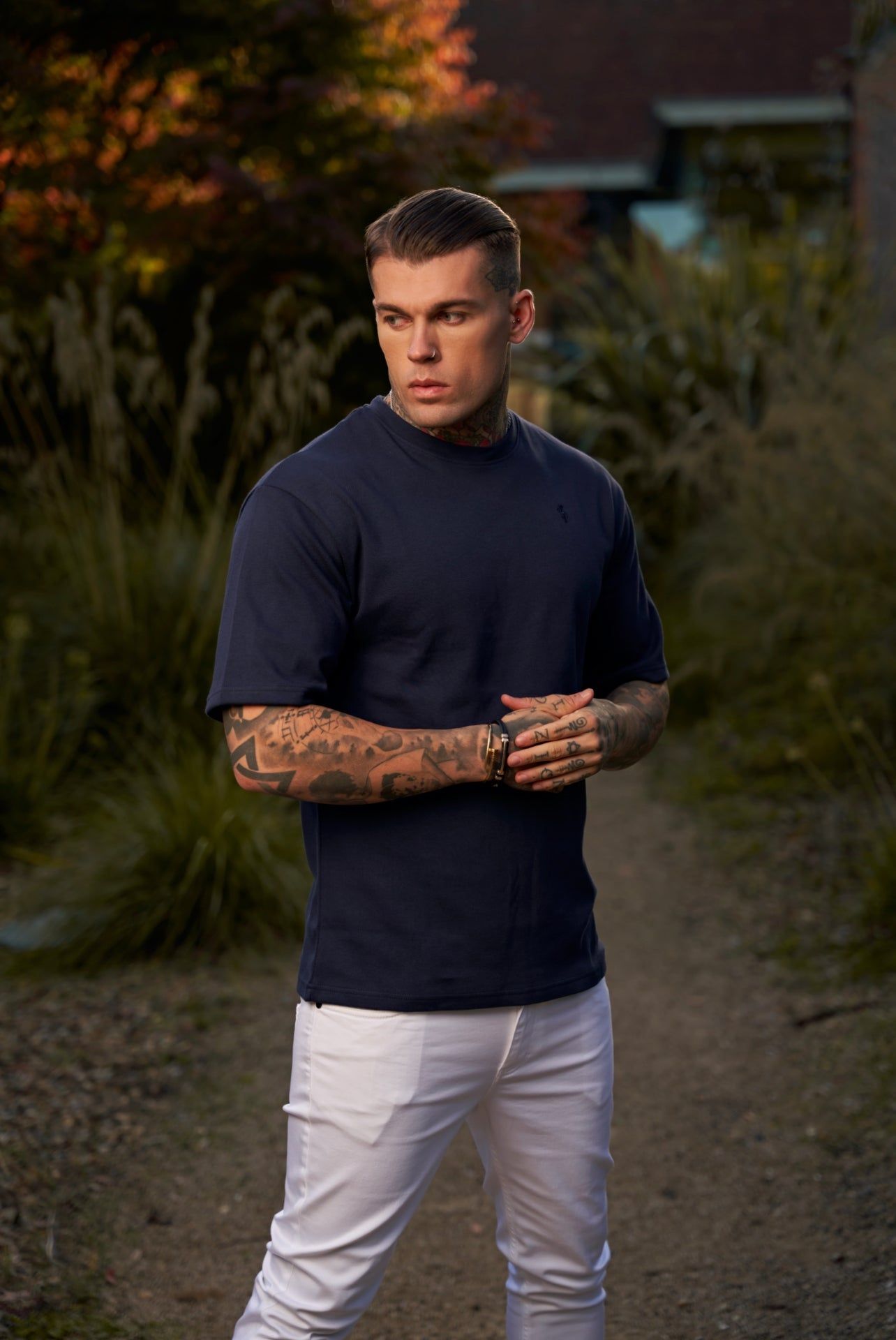 Father Sons Classic Navy Oversized Crew T Shirt - FSH866 sold by Father Sons product image thumbnail 2