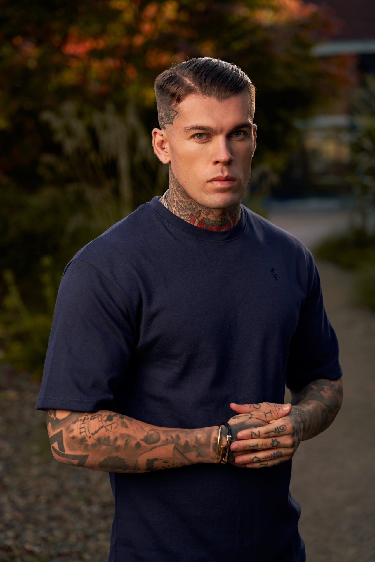 Father Sons Classic Navy Oversized Crew T Shirt - FSH866 sold by Father Sons