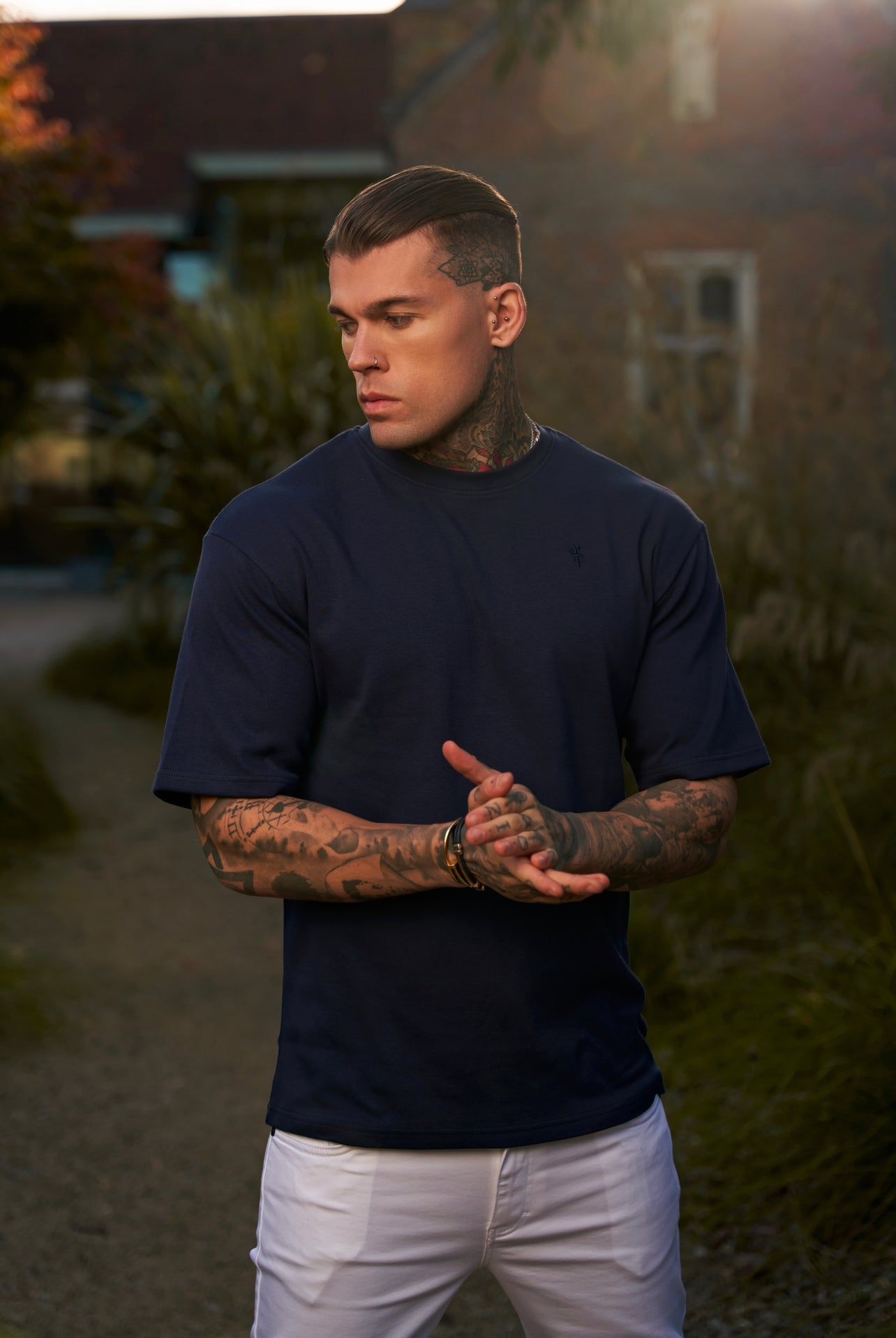 Father Sons Classic Navy Oversized Crew T Shirt - FSH866 sold by Father Sons product image thumbnail 3