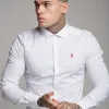Father Sons Super Slim Stretch Classic White Panel Shirt (Burgundy embroidery) - FS316 (LAST CHANCE) sold by Father Sons
