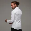 Father Sons Super Slim Stretch Classic White Panel Shirt (Burgundy embroidery) - FS316 (LAST CHANCE) sold by Father Sons
