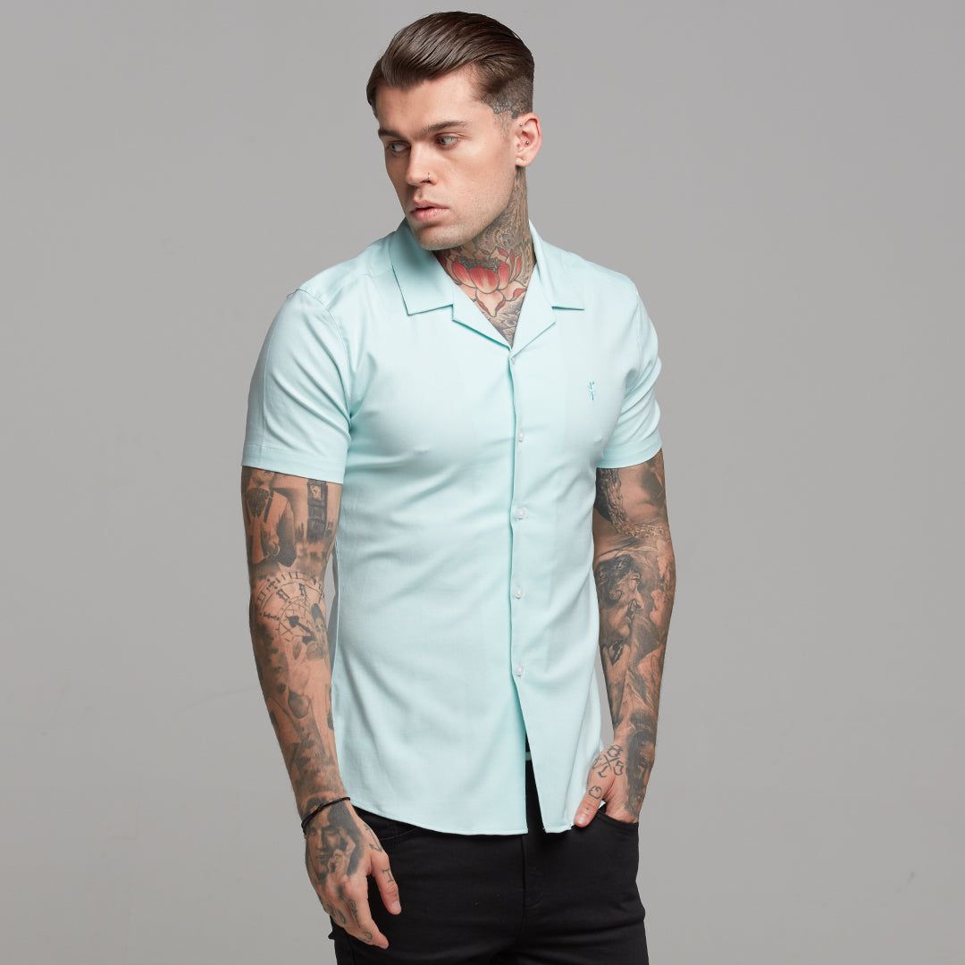 Father Sons Super Slim Stretch Revere Classic Mint Oxford Short Sleeve - FS421 sold by Father Sons product image thumbnail 4