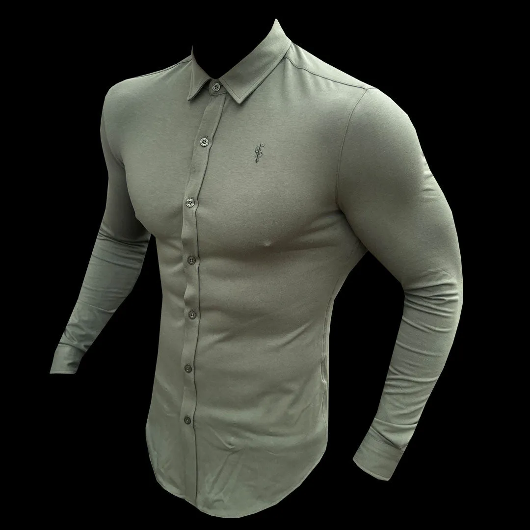 Father Sons Fitted Khaki Long Sleeve Jersey - FSD003 sold by Father Sons