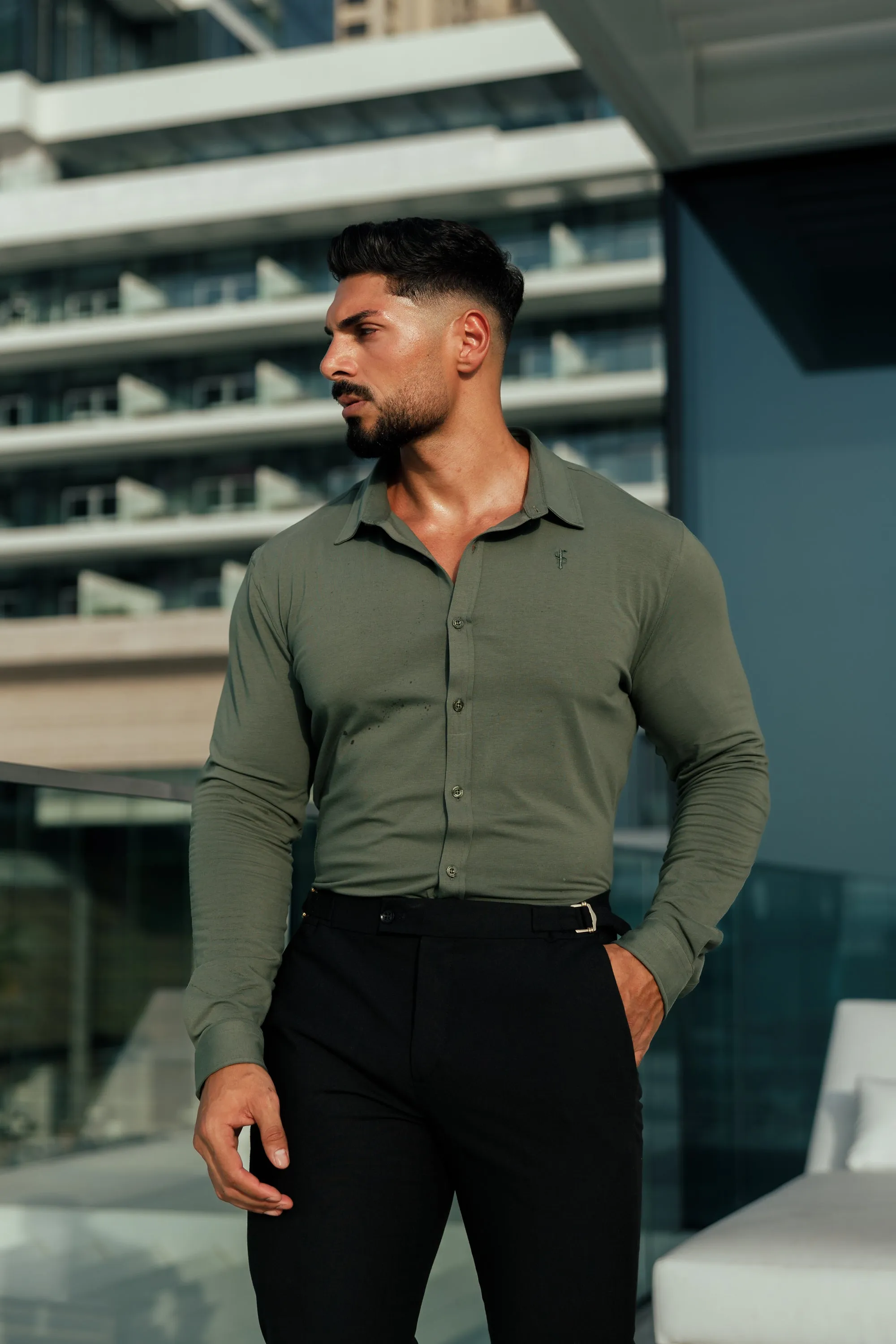 Father Sons Fitted Khaki Long Sleeve Jersey - FSD003 sold by Father Sons product image thumbnail 2