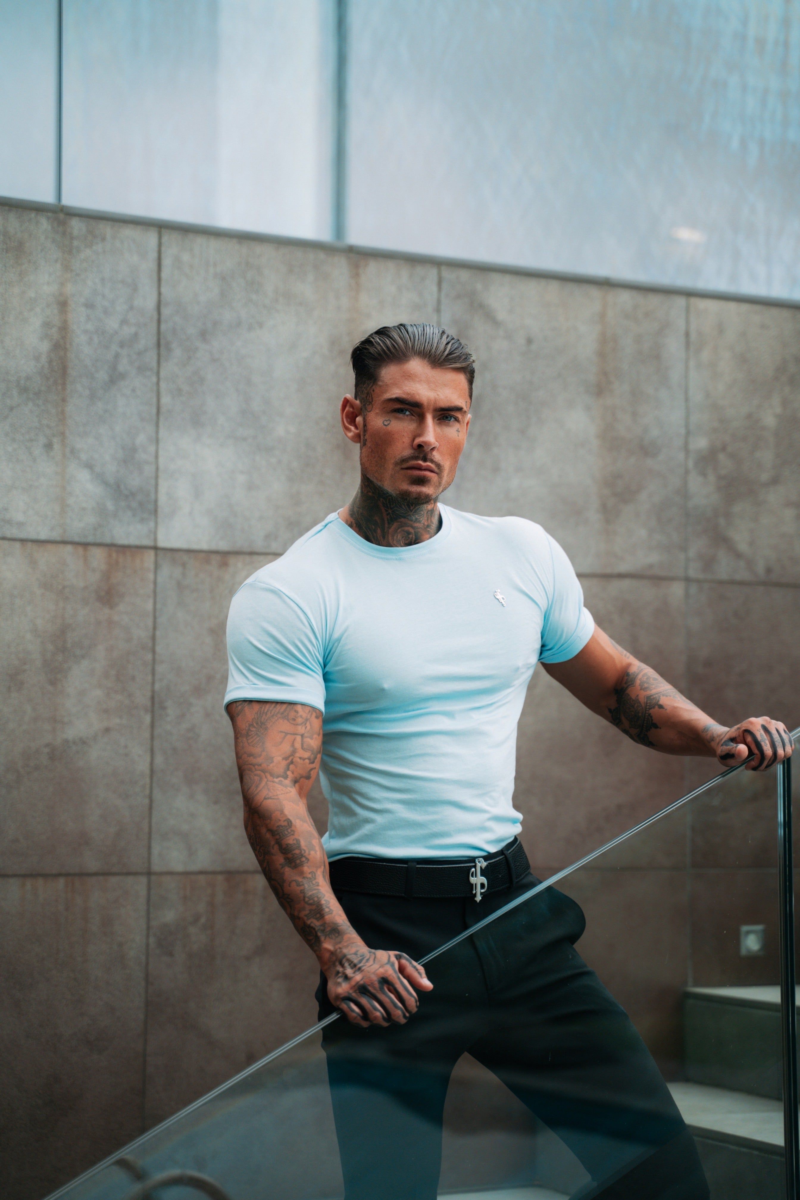 Father Sons Classic Light Blue Crew with Silver Metal Emblem Decal - FSH847 sold by Father Sons product image thumbnail 2