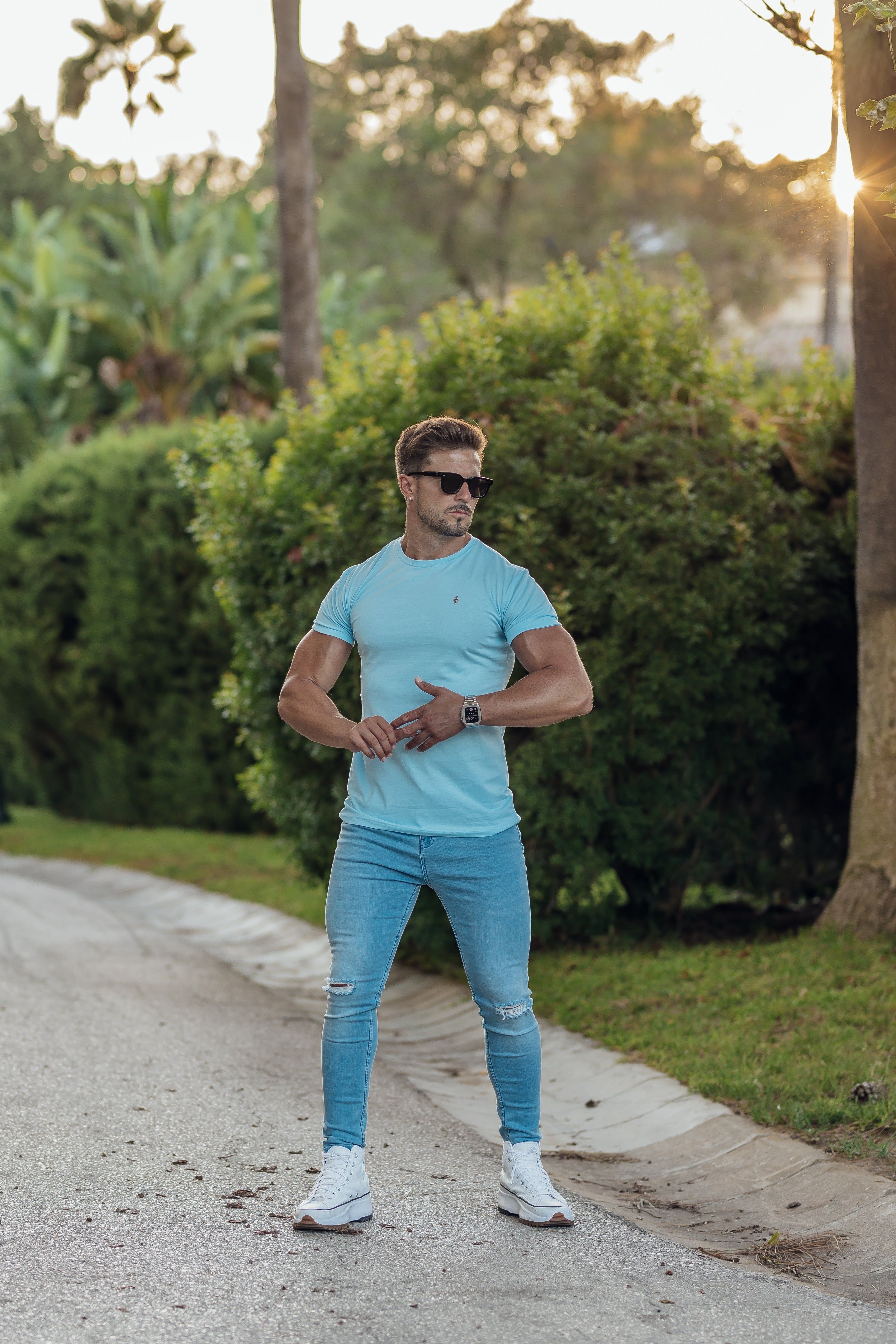 Father Sons Classic Light Blue Crew with Silver Metal Emblem Decal - FSH847 sold by Father Sons product image thumbnail 5