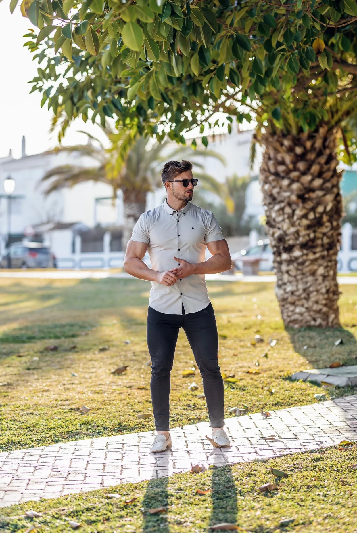 Father Sons Super Slim Stretch Classic Grey Short Sleeve - FS827 sold by Father Sons product image thumbnail 5