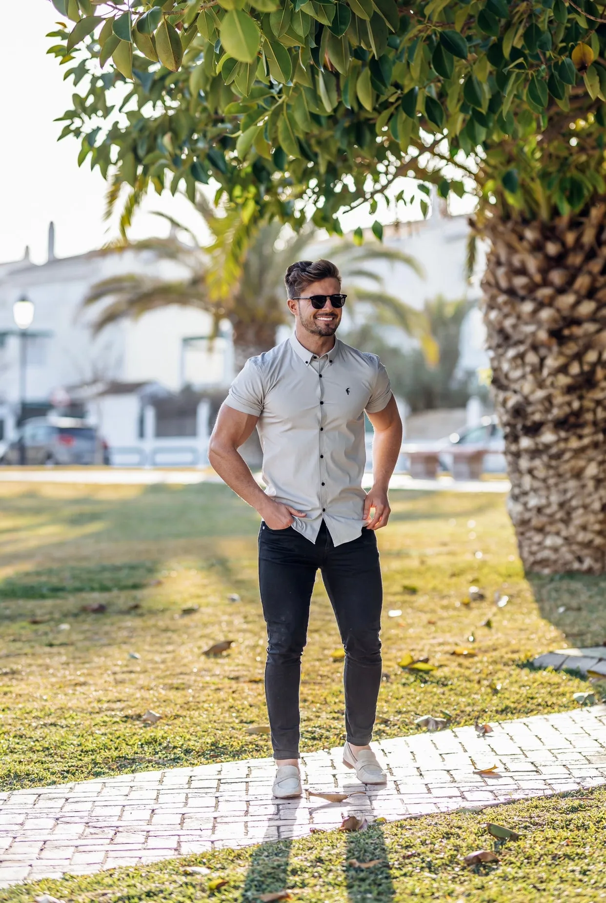 Father Sons Super Slim Stretch Classic Grey Short Sleeve - FS827 sold by Father Sons product image thumbnail 4