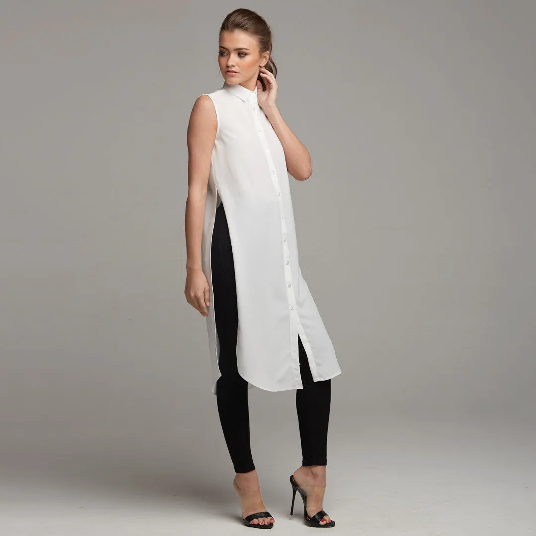 AMELIE ECRU LONGLINE TUNIC - CT022 sold by Father Sons product image thumbnail 2